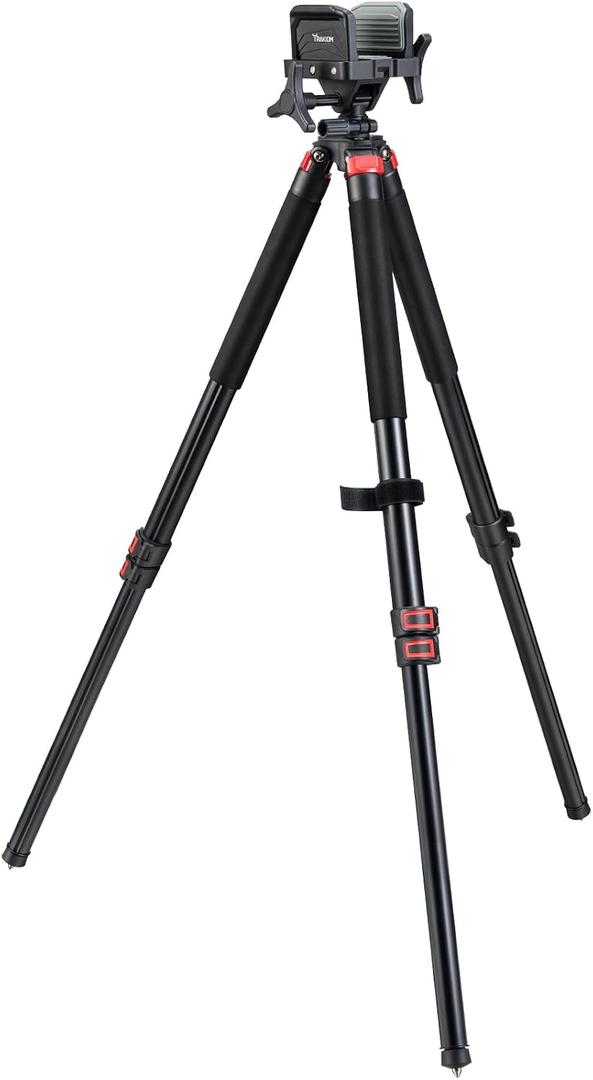 Trakiom Clamping Tripod Rest with Sturdy Aluminum Frame, Lightweight, Provides Stability, Adjustable Legs, and Hands-Free Operation for Outdoors