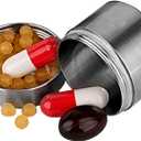 awakentti Stainless Steel Pill Case, Waterproof Pill Storage Box Travel, Larger Capacity, Advanced Protection, Travel Pill Organizer for Storing Daily Pill, Supplement (M)