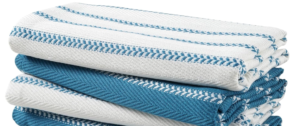 LANE LINEN Premium Cotton Kitchen Dish Towels - 6 Pack Soft Absorbent Dish Cloths, Multi Purpose Cleaning Cloths, 12"x12", Reusable Kitchen Rags
