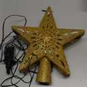 Christmas Tree Topper Lighted Star with 6 Projection Modes, Christmas Hollowed Star Tree Topper Built-in LED Rotating Lights, 3D Shining Projector Lights Tree Topper for Christmas Party Decorations