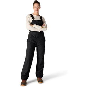 Carhartt womens Quilt Lined Washed Duck Bib (Big & Tall) Work Utility Coveralls, Black, Small Tall US