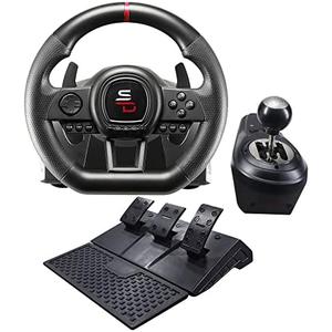 SUBSONIC Superdrive - GS650-X steering wheel with manual shifter, 3 pedals, and paddle shifters racing wheel for Xbox Serie X/S, PS4, Xbox One (programmable for all games)