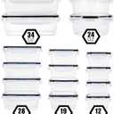 FOOYOO 32 Piece Food Storage Container with Lids (16 Containers + 16 Lids) - Plastic Food Containers with Lid, Airtight Leak Proof Snap Lock, BPA Free Storage Containers