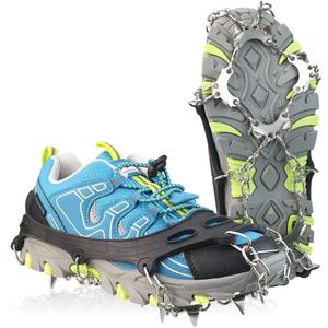 Ice Cleats for Kids, Kids Crampons for Hiking Boots & Shoes, Stainless Steel Anti-Slip Kids Snow Cleats, Ice Snow Grips for Toddlers, Kids and Youth Fishing, Walking, Hiking & Climbing (S(1.5 Little Kid-4 Big kid))