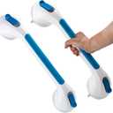 TAILI Shower Grab Bar 2 Pack Suction Grab Bars for Bathtubs and Showers, Heavy Duty Shower Handle Removable Bathroom Safety Grip for Seniors and Elderly, Shower Handrails No Drilling Waterproof, Blue