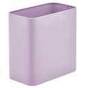 mDesign Metal Wastepaper Bin  Compact Rectangular Bathroom Bin  Rubbish Basket for Home and Office  Light Purple (Pack of 1)