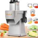 Newhai 4 in 1 Commercial Vegetable Chopper Multifunctional Automatic Dicer Slicer Shredder Strip Cutter for Onion Potato Cabbage Veggie & Fruit Processor with Multi Blades 200W 110V