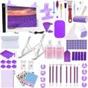 NLXCXUCY 158pcs Diamond Art Accessories Kit All-Inclusive Diamond Painting Tool Set with A4 Diamond Painting Light Pad,Diamond Art Sealer Glue,Diamond Correction,Pens Storage Box for DIY Craft (Purple)