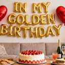 In My Golden Birthday Era Balloons Banner, Stay Gold-en Supplies You're so Golden Birthday Decorations(16 inch)