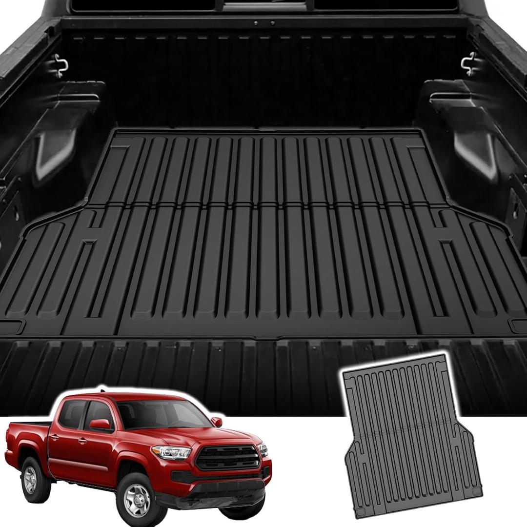 AOMSAZTO Tacoma 5FT Truck Bed Mat Bed Liner for 2005-2023 Toyota Tacoma 5FT Custom Fit Cargo Mat for 2005-2023 Tacoma Accessories All Weather Rubber Trunk Mat