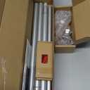 TONIAL Curtain Rods 32 to 58 Inch(2.6 to 4.8 ft), Telescoping Splicing 3/4 Single Rods for Windows 20 to 53 Inch(1.7 to 4.4 ft) Decorative Drapery Rod with Translucent Diamond Finial, Silver