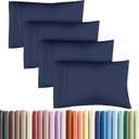 Queen Pillow Cases Set of 4 - Ultra Soft Hotel Quality Pillowcase Covers - Comfy, Cozy & Wrinkle Free - Shrinkage, Stain & Fade Resistant - Machine Washable Pillow Protectors - 4 Piece Set - Navy Blue