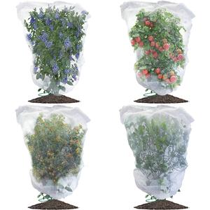 Evoio Bird Netting for Garden Blueberry Bushes Fruit Tree Netting Cover Plant Protection Mesh Bags with Drawstring, 4 Pack 4.6 x 5.9 ft Shrubs Bush Tomato Strawberry Berry Barrier Protectors Net