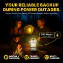 LUXPRO Retro LED Lantern - Battery-Powered Emergency Lantern - Water Resistant - Bright LED Lamp for Indoor & Outdoor Use - Use for Tents, Hiking or Hurricane Prep (Beige, Pack of 1)