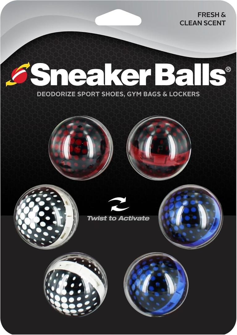 Sneaker Balls Odor-Fighting Shoe Fresheners, Eliminates Unpleasant Smells, Perfect For Sneakers, Gym Bags, Gear Bags, Drawers, Lockers, And More!, Matrix, 6 Pack