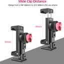 Metal Phone Tripod Mount 3 Cold Shoes & Arca Port, 360 Smartphone Tripod Adapter for iPhone 17 16 15 Cell Phone Stand Holder for Desktop Video Live Streaming Vlogging Rig
