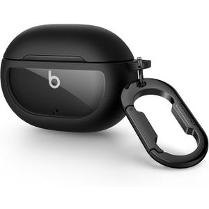 SURITCH Protective Case for Beats Studio Buds 2021, Studio Buds+ Plus 2023 Case Cover with Carabiner Keychain, Skin-Friendly TPU Shockproof Protector for Earbuds Charging Case Accessories, Black