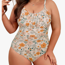 Women Plus Size Bathing Suit Tummy Control Womens Swimsuits One Piece Plus Size Swimsuits Vintage Swimwear 3XL