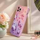 Cute Butterfly iPhone 15 Pro Max Case Aesthetic Shockproof Design Trendy Stylish Kawaii Phone Case Silicone Soft Shell Protective Cover with for Women Girls