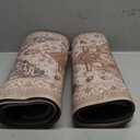 Kitchen Mats Cushioned Anti Fatigue Mats for Kitchen Floor, Non-Skid Waterproof Kitchen Rugs Padded Comfort Standing Desk Mat for Home Office Laundry Sink(Tan & Grey) (17.3" x 47 "+ 17.3" x 29 "--0.47 inches)