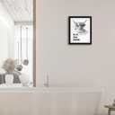 arteWOODS Funny Highland Cow Bathroom Wall Art - Rustic Farmhouse Wall Decor with Humorous Quotes Black Framed Print Artwork Cute Animal Pictures for Shower Toilet Restroom Kid's Washroom 8x10 Inch