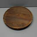 12 inch Large Round Decorative Tray Wood Bathroom Counter Organizer Farmhouse Kitchen Decor Wooden Riser for Perfume Soap Dish Wood Decorative Candle Holders for Home Decor Brown Table Centerpieces