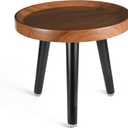 KGPLOME Indoor Plant Stand,Wood Mid Century Plant Table in Walnut Finish,Tall Plant Stand for Flower Pot,Modern Round Small Side End Table with Raised Design (Walnut, 12"x10.8")
