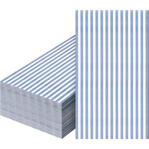 100 Pcs Disposable Napkins Paper Hand Towels for Guest Decorative Toile Napkins for Bathroom Shower Toilet Powder Room Holiday Wedding Bridal Birthday Party(Stripe Style,Blue)