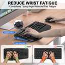 Wireless Keyboard and Mouse Combo, EDJO 2.4G Full Size Wave Keys Ergonomic Keyboard with Wrist Rest and 3-Level DPI Adjustable Wireless Ergonomic Mouse for Windows, Mac OS Desktop/Laptop/PC(Black)