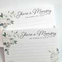 2 x CARDAMONOLY Share a Memory Card for Celebration of Life  4 x 6 Pack of 50  White Floral Design for Funeral Keepsakes or Guest Book Remembrance and Birthday Memory Book
