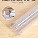 Area Mat for Hard Floor, 50" x 57" Transparent PVC Area Rug for Home, Waterproof No Smell Protector for Dining Room, Large Durable Mats for Rolling Chair, Kitchen, Living Room, High Traffic Area  50" x 57"