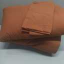 Bedsure 100% Washed Cotton Duvet Cover Queen Size - Burnt Orange Minimalist Bedding Set Linen Like - PureWoven Plain Simple & Soft Comforter Cover for All Seasons (Burnt Orange, Queen, 90"x90")