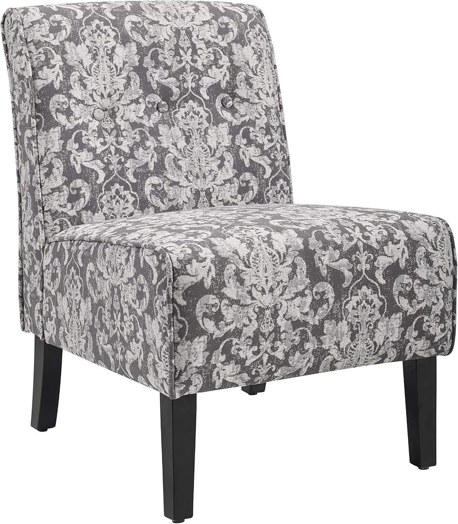 Linon Coco Accent Chair, Gray Damask, Standard