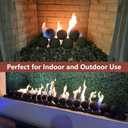 KEESHA Ceramic Fire Pit Balls, 5" Set of 6 Round Fire Spheres for Indoor and Outdoor Fire Pits or Fire Bowl, Reusable Fire Balls for Natural or Propane Fireplace, Black
