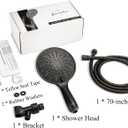 Handheld Shower Head, 6" Oil-Rubbed Bronze Face 6 Spray Setting Shower Head with High Pressure, Brass Swivel Ball Mount and Extra Long Flexible Stainless Steel Hose