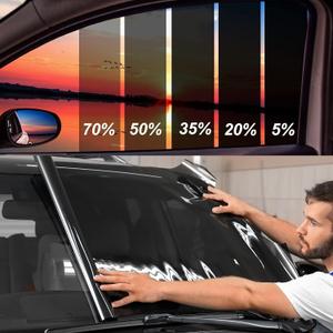 Window Tint Film for Cars, Car Privacy Window Tint Film, Car Shade Front Windshield, Heat & UV Block and Scratch Resistant, Blackout Window Film Auto Car Windshield Sun Shade Roll (24in x 15ft, 20%vlt)