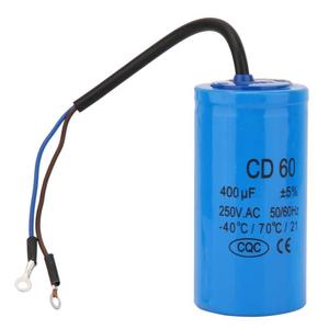 CD60 Motor Capacitor Round Motor Start Capacitor for Motor Air Compressor, 250V AC 400uF 50/60Hz
