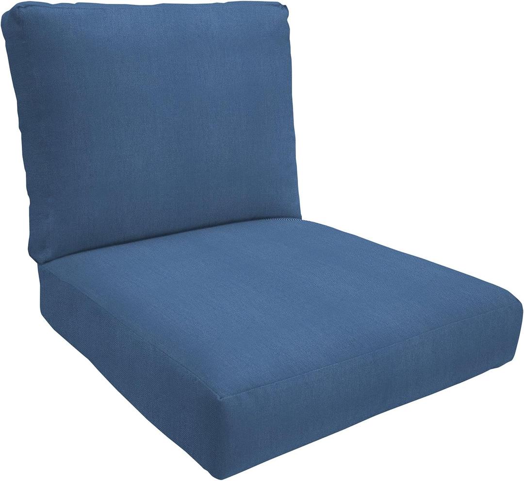 Eddie Bauer Home Deep Seating Outdoor Lounge Cushion, Knife Edge, 24" X 26" X 5", Canvas Regatta