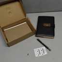 Nicpro A5 Journal with Lock, 300Gsm, 300+300 Page Diary with Lock, Password Notebook Set with Pen & Notebook Refill - Perfect for Men and Women Writing Noting- 8.5 x 5.9 inch Black Leather Hardcover