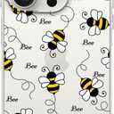 Blingy's for iPhone 15 Pro Max Case, Fashionable Cute Bee Style Fun Cartoon Animal Design Transparent Soft TPU Protective Clear Case 6.7 inch (Bee Style)