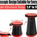 2PCS Upgraded Collapsible Stool Thickened Set, Portable Stool Folding Stools, Foldable Chair for Camping Fishing Hiking BBQ and Outdoor Activities - Max 400lbsRed
