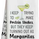 Funny Kitchen Hand Dish Towel, 16x24 Inch Cute Waffle Weave Towel, Absorbent Quick Dry Cloth, Margarita Style Decoration for Kitchen, Best Housewarming Gifts for Friends-A16