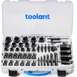 toolant 46pcs Impact Bolt Extractor Kit, Bolt & Nut Remover Socket Tool Kit, Stripped Bolt Extractor for Damaged Screws and Bolts