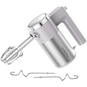 Powerful 600W Hand Mixer, 5-Speed Electric Hand Held Mixer for Baking, Lightweight Stainless Steel Hand Beaters *2 & Dough Hooks*2 with Eject Button, Kitchen Mixer for Cream, Cookies, Dough-Grey