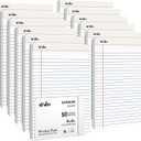 ViVin 5 x 8 Inch Legal Pads, 12 Pack, Narrow Ruled, 50 Sheets Per Writing Pad, Perforated Note Pads Ideal for Home, Office, Business, 600 Sheets, White Paper