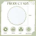Set of 12 White Cotton Placemats 15 Inch Round Scalloped Embroidery Placemats Washable Double Layered Rustic Table Mat Fabric Napkins for Wedding Table Decor