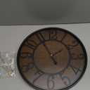 LEIKE Large Wall Clock,Silent,Non Ticking,Battery Operated Round Modern Big Wood Wall Clocks for Living Room, Bedroom,Kitchen,Farmhouse,Office,Rustic Home Decor-16 Inch/40CM-Black-Arabic Number