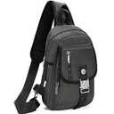 NICGID Sling Bag Chest Shoulder Backpack Crossbody Bags for Tablet Laptop Outdoor Hiking Men Women (Army Green-2629)