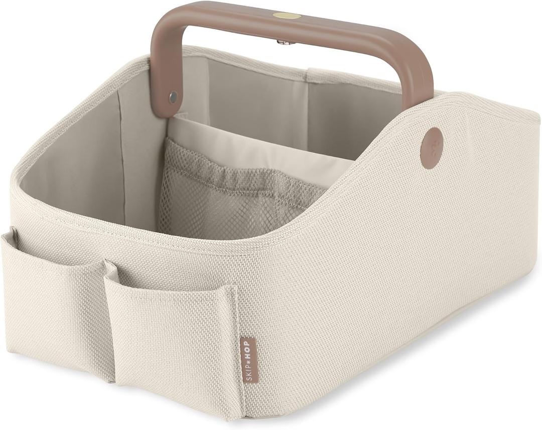Skip Hop Diaper Caddy Organizer with Touch Sensor Night Light Nursery Style Oat