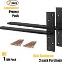 2-Pack Free Hanging T Shelf Bracket, Solid Heavy Duty Steel Knee Wall Hidden Granite Countertop Support Floating Bracket Hardware, Universal ,20 Inch , DIY Projects , Screws Included
